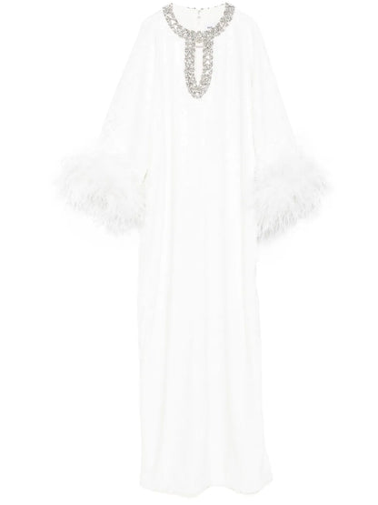 Sequin Feather Maxi Dress