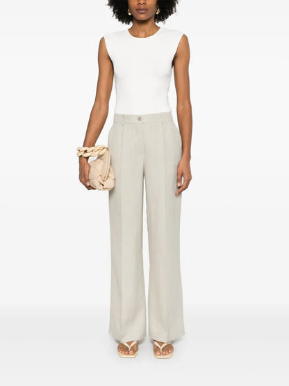 Slub-Texture Trousers