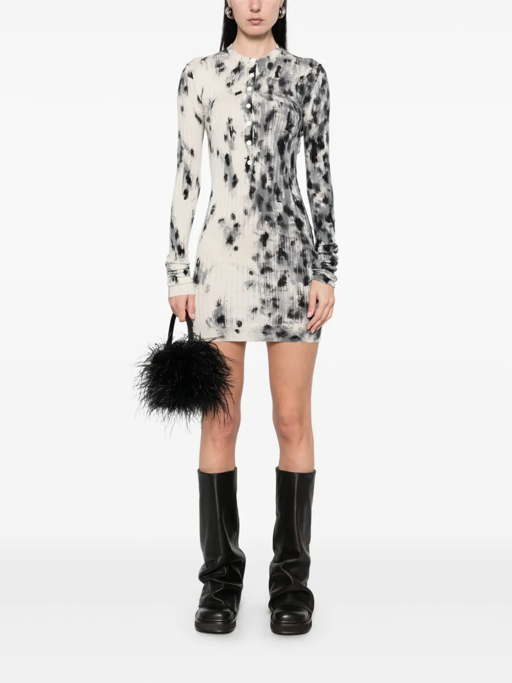 Abstract-Print Mini Dress
