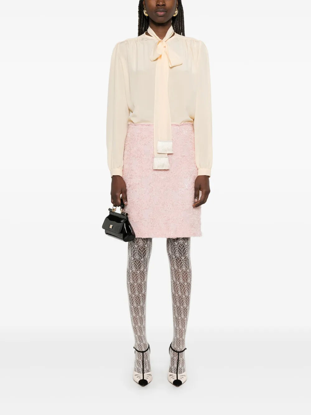 Attached-Scarf Shirt
