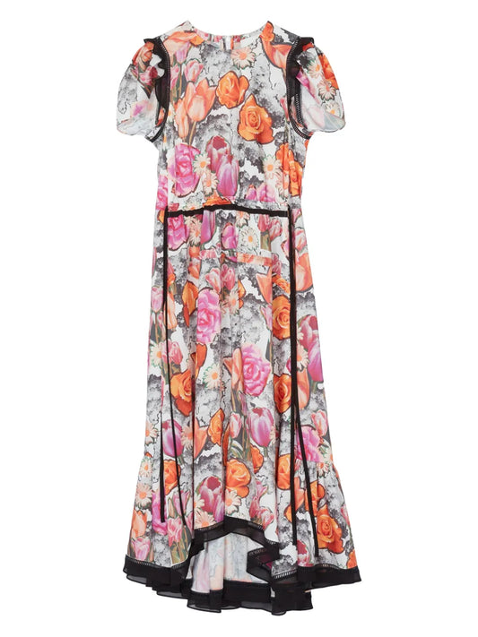 Floral-Print Midi Dress