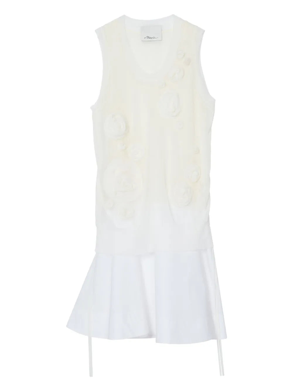 Floral-Appliqué Midi Dress