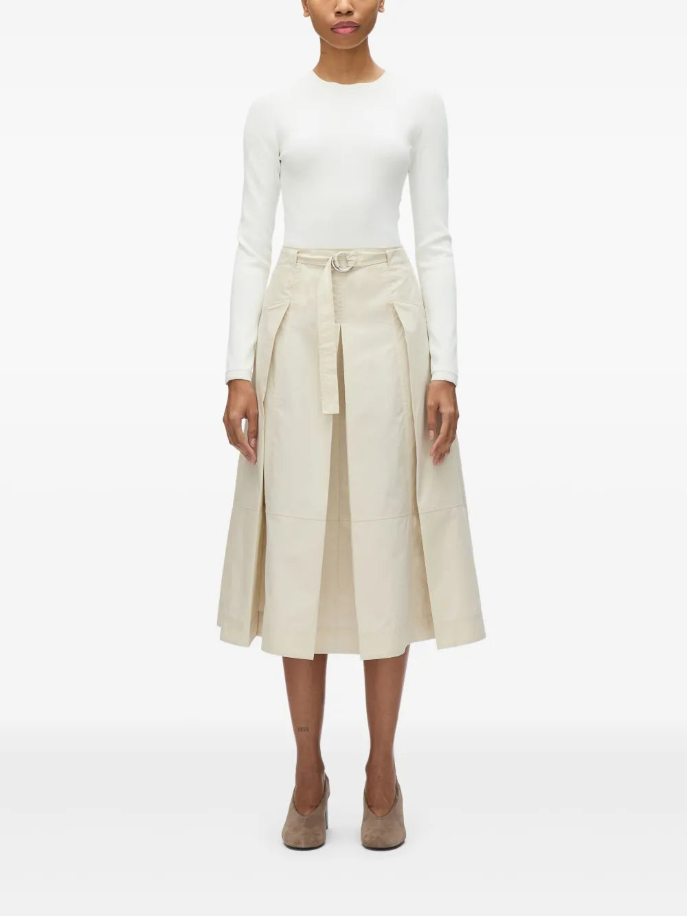 Pleated Midi Skirt