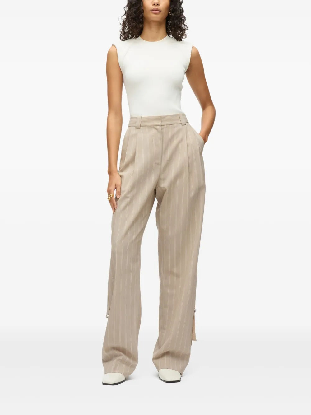 Pinstripe-Pattern Trousers