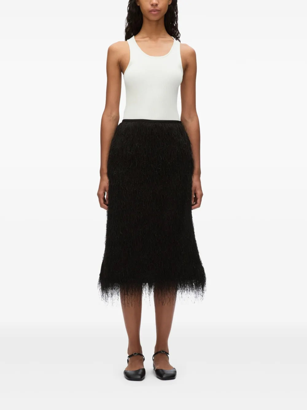 Fringed Midi Skirt