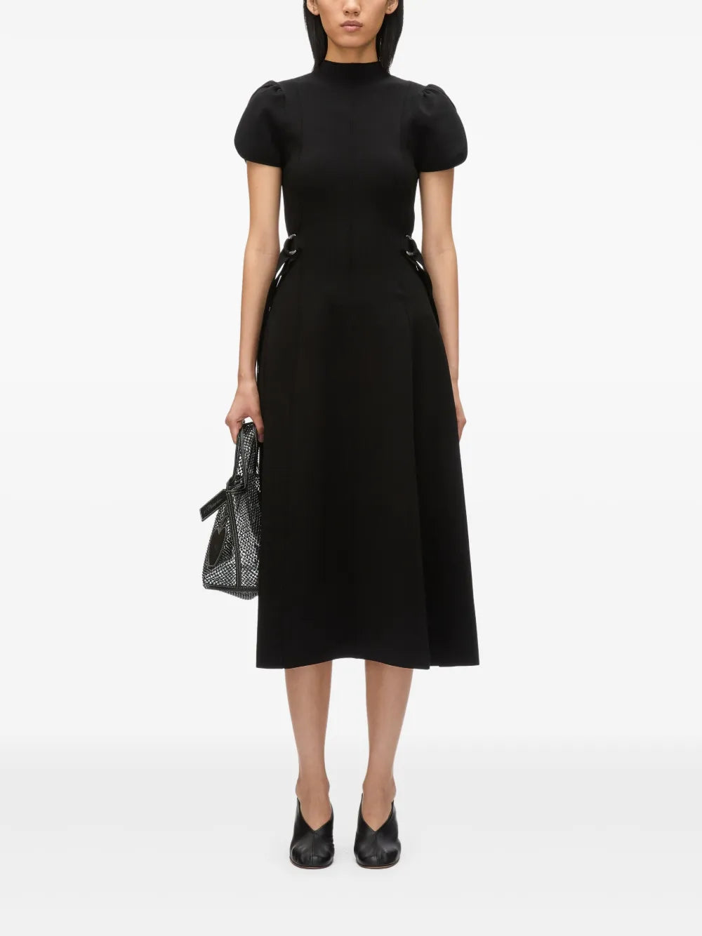 Ring-Embellished Midi Dress