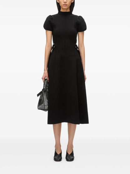 Ring-Embellished Midi Dress