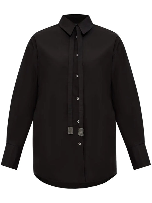 Tie-Embellished Shirt