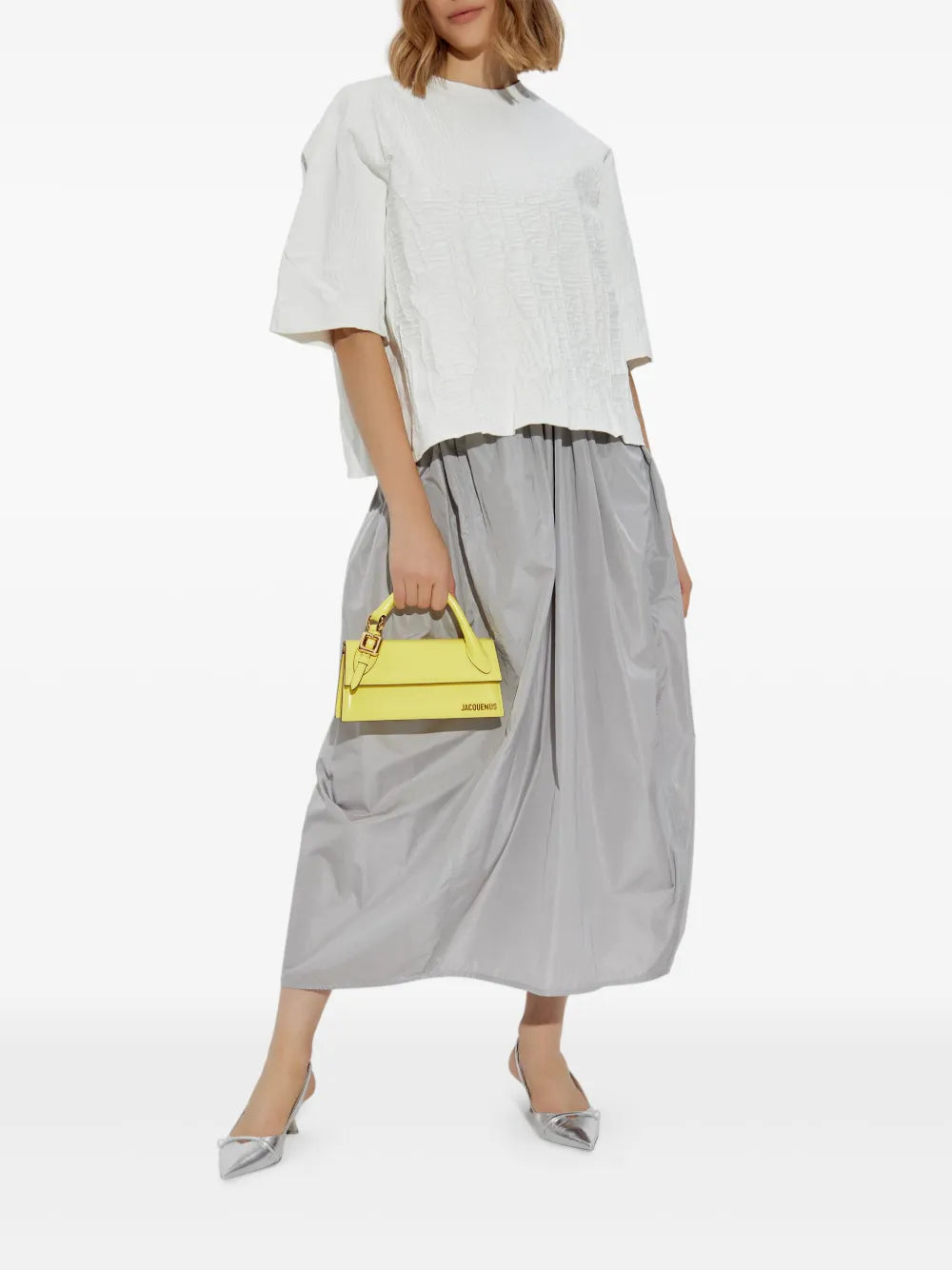 Pleat-Detailing Midi Skirt