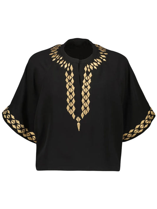 Embroidered Silk Blouse
