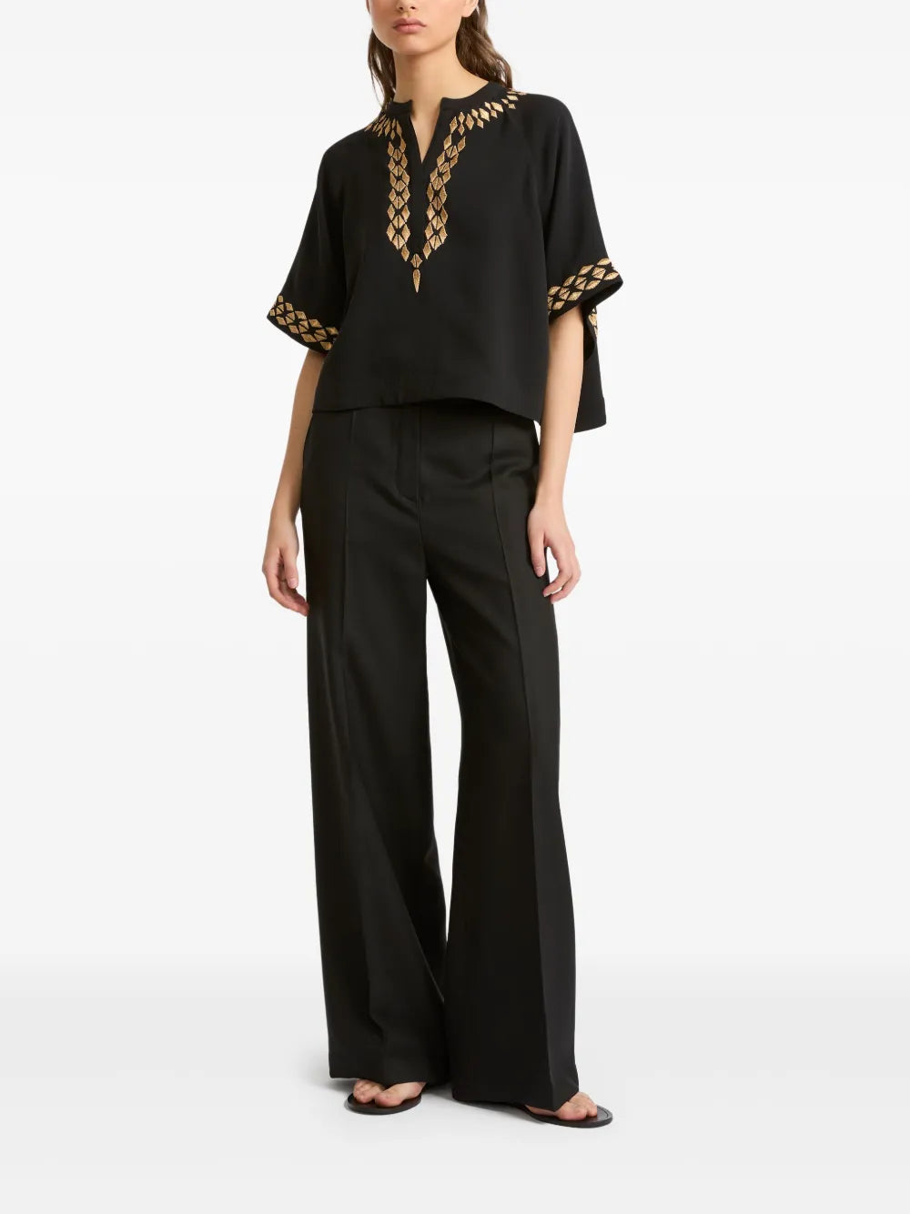 Embroidered Silk Blouse