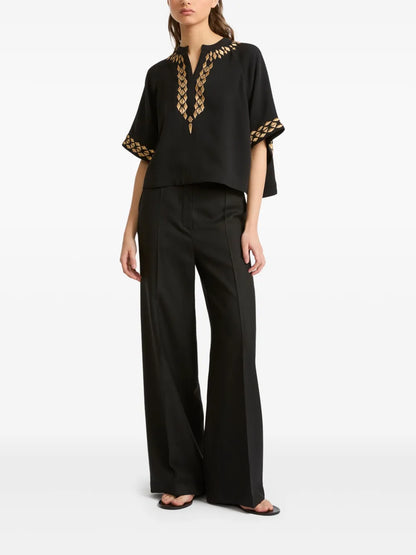 Embroidered Silk Blouse