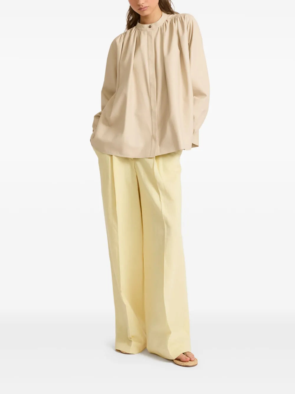 Pleated Leather Shirt