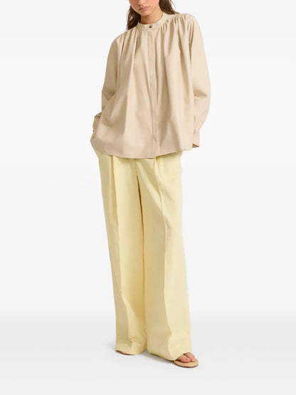Pleated Leather Shirt