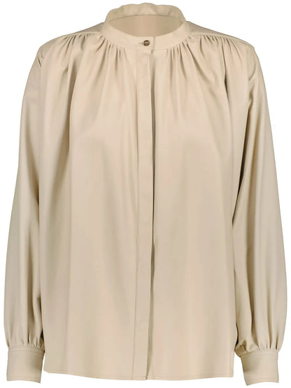 Pleated Leather Shirt