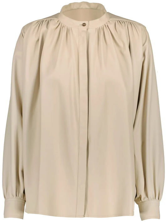 Pleated Leather Shirt