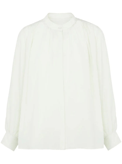 Pleated Silk Shirt