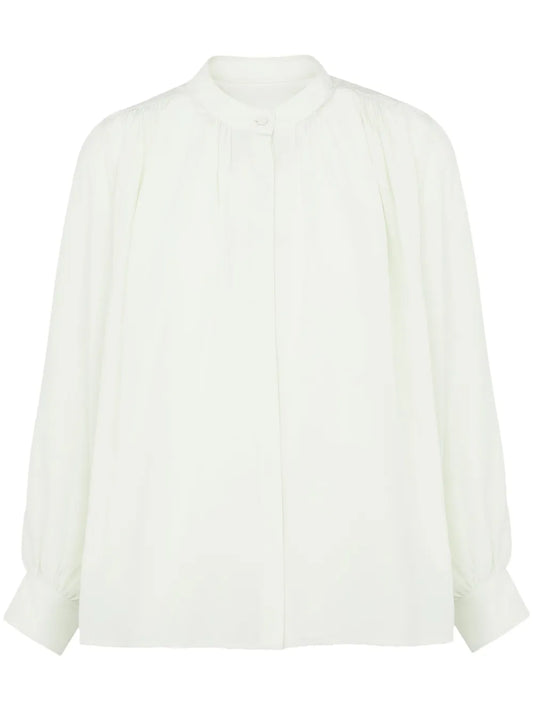 Pleated Silk Shirt