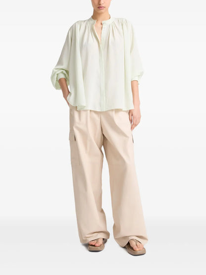 Pleated Silk Shirt