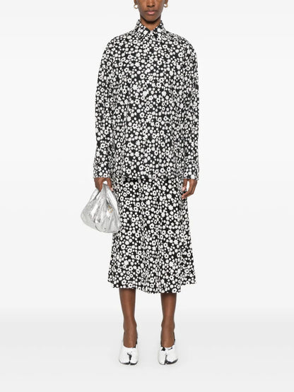 Floral-Print Midi Skirt