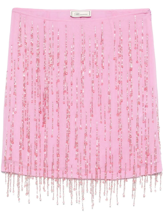Beaded Georgette Mini Skirt