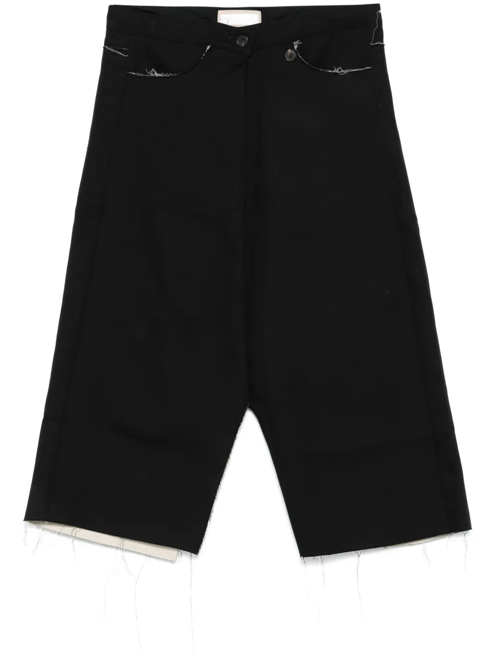 Frayed-Brim Midi Skirt
