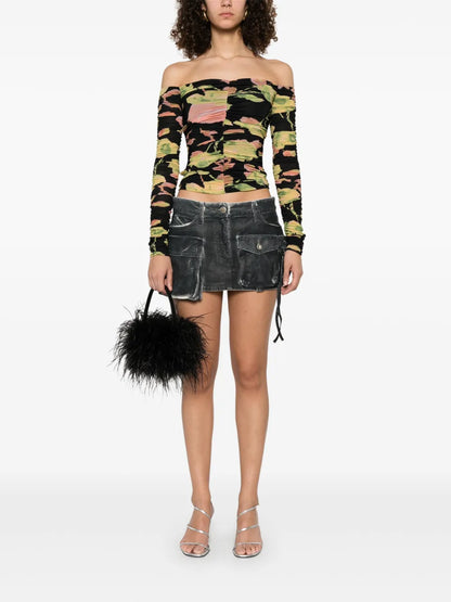 Floral-Print Ruched Top