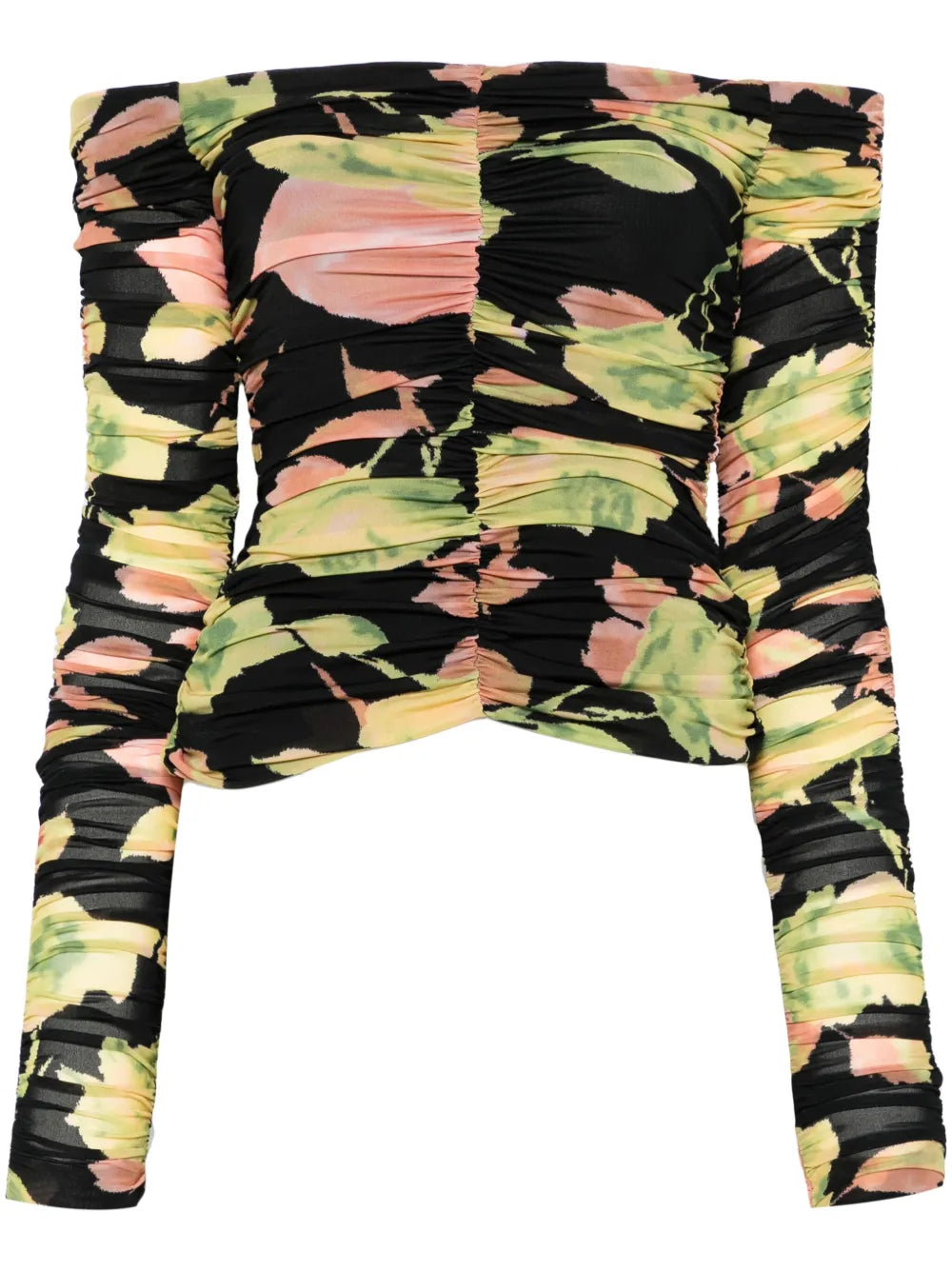 Floral-Print Ruched Top