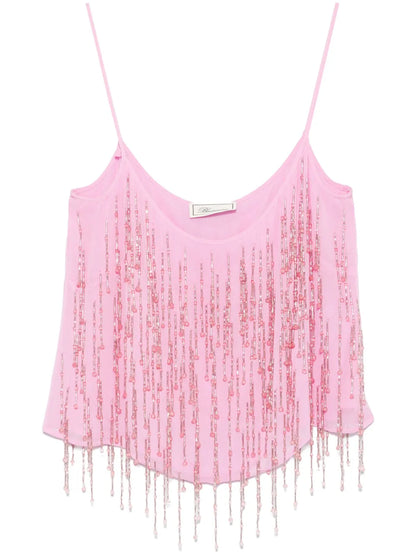 Bead-Embellished Georgette Top