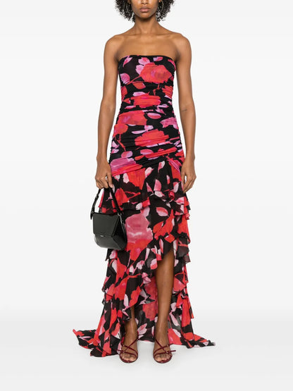 Floral-Print Ruffled Maxi Dress