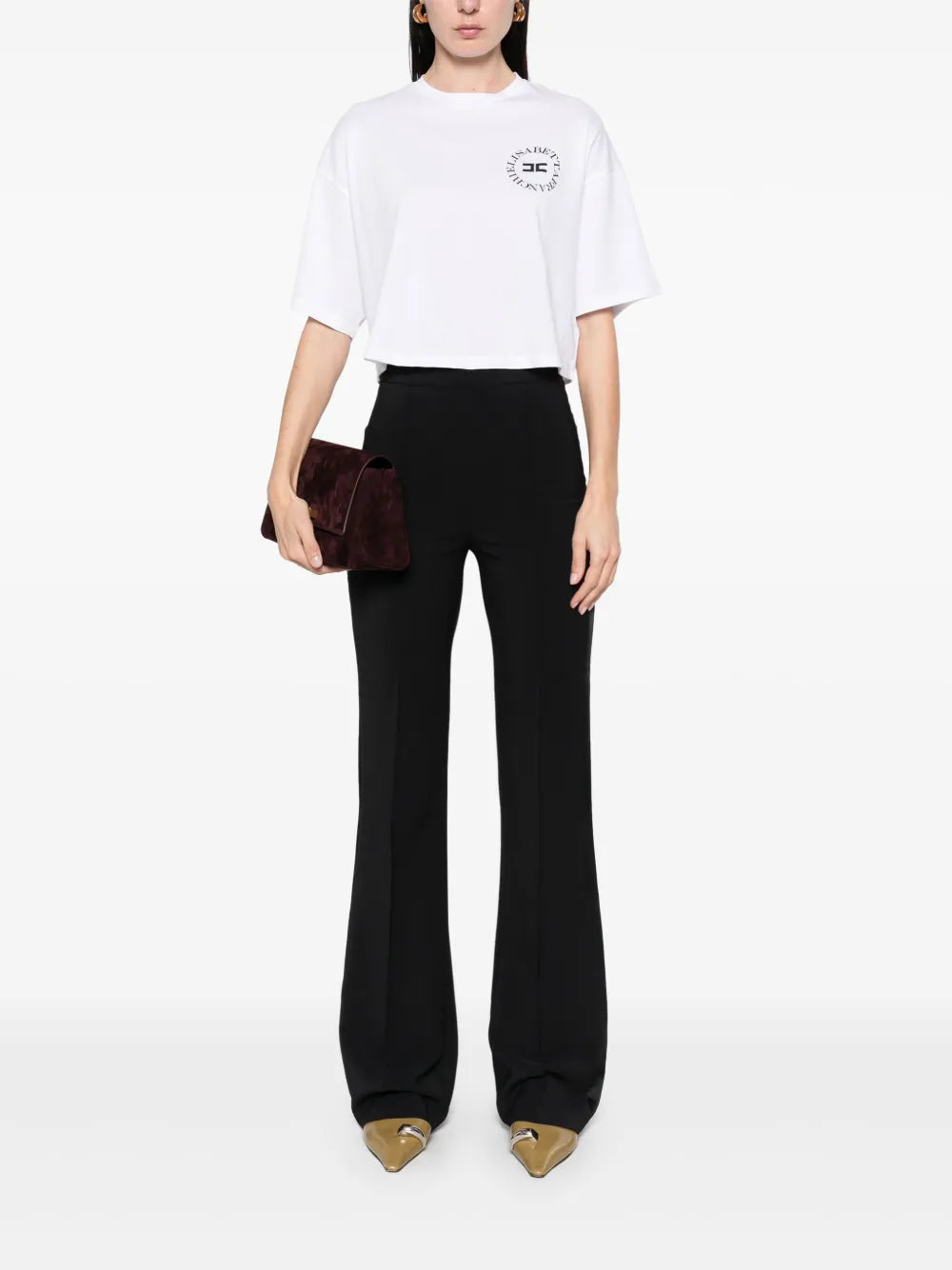 Cropped Logo-Print T-Shirt