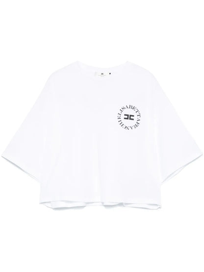 Cropped Logo-Print T-Shirt