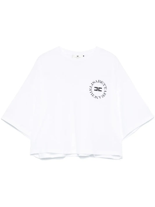 Cropped Logo-Print T-Shirt