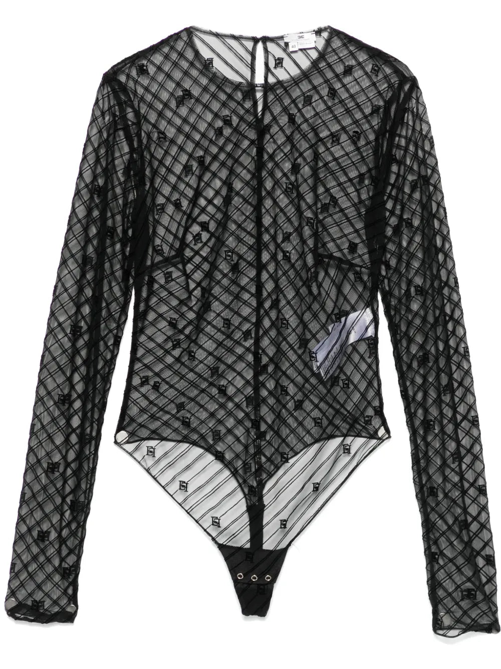 Flocked Tulle Bodysuit