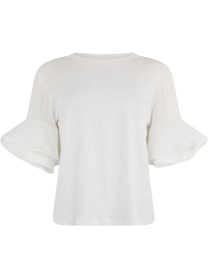 Flounce-Sleeve T-Shirt