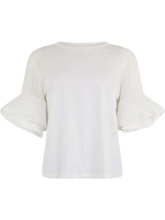 Flounce-Sleeve T-Shirt