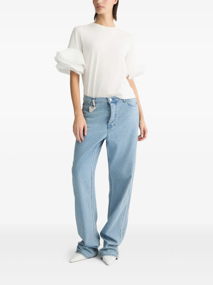 Flounce-Sleeve T-Shirt