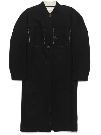 Frayed-Brim Coat