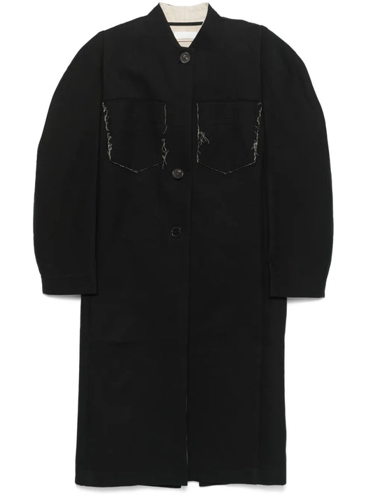 Frayed-Brim Coat