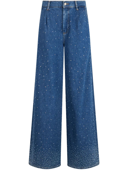 Flared Rhinestone Jeans
