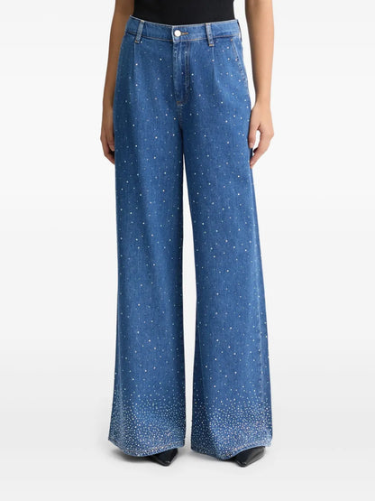 Flared Rhinestone Jeans