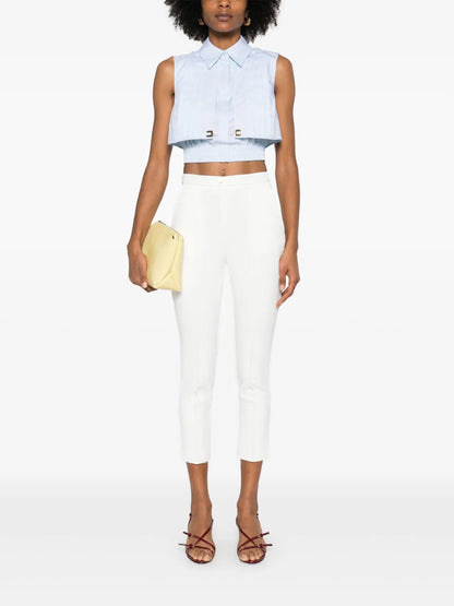 Logo-Plaque Crepe Trousers