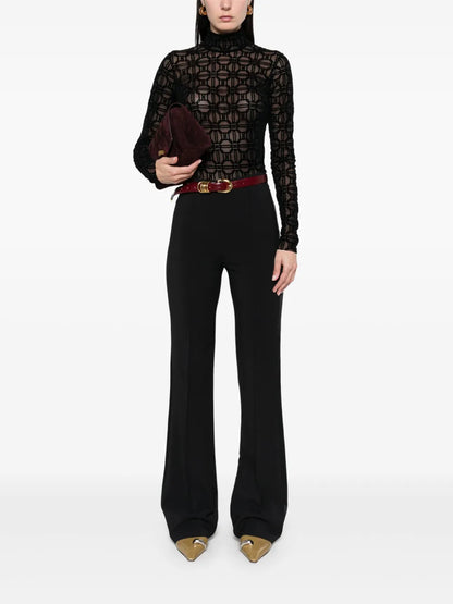 Satin-Trim Crepe Trousers