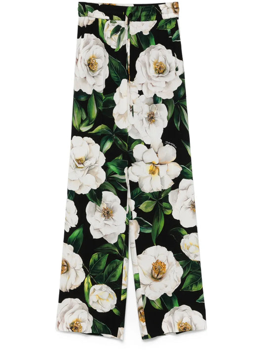 Floral-Print Trousers