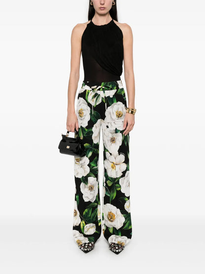 Floral-Print Trousers