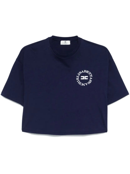 Cropped Logo-Print T-Shirt