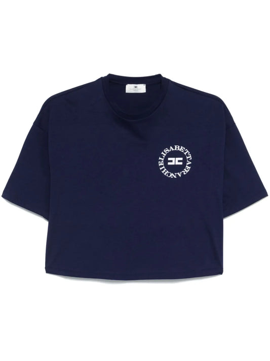 Cropped Logo-Print T-Shirt
