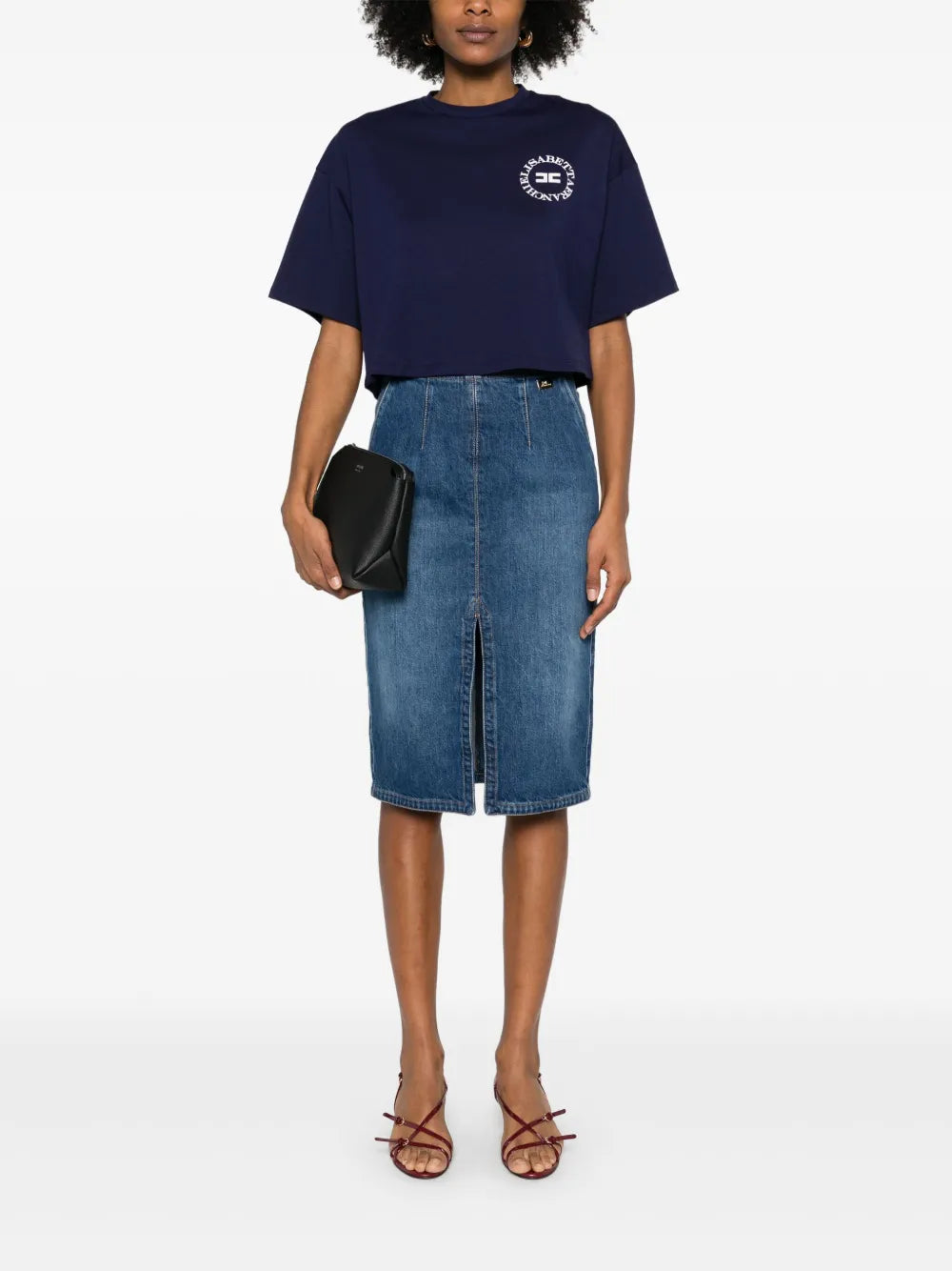 Cropped Logo-Print T-Shirt