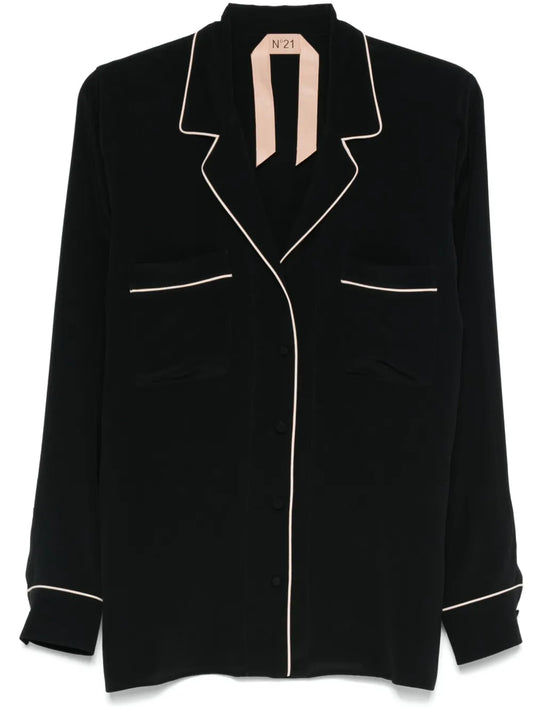 Piped Trim-Detail Shirt