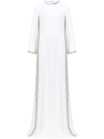 Embroidered Crepe Gown